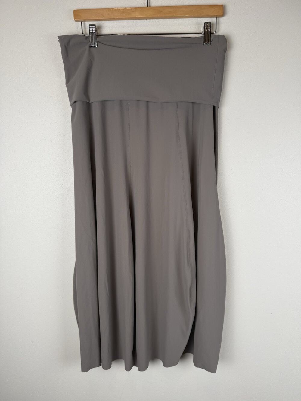 Elemente Clemente Fold Over Midi Maxi Skirt Brown Taupe Stretchy Sz 2 10-12